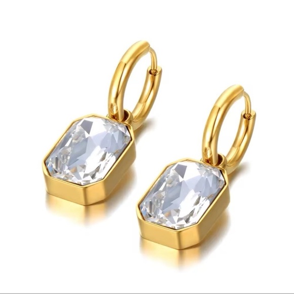 Classic Gold Crystal Earrings - Picture 9 of 12